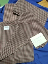 PARK IMPORTS 18" X 18" 100% Cotton Linen Napkins 4 pcs BURGUNDY CHECK