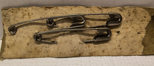 Vintage 3" Safety Pins Set Of 3 Slightly tarnished