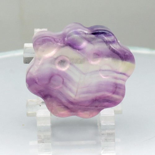 💎 42.36ct Cute Cloud Carving Natural Green Purple Fluorite - Africa Gemstone - Picture 2 of 5