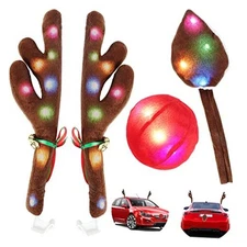 Christmas Reindeer Antlers for Cars with Light, KissDate Car Multicolor