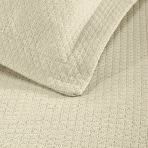 Diamond Solitaire Bedspread & Shams Set, 100% Cotton Jacquard Matelasse Bedding - Picture 6 of 40