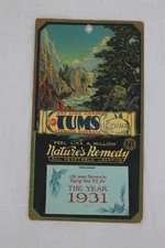 Vintage 1931 TUMS Nature's Remedy Advertising Calendar Card Drug Store Sign