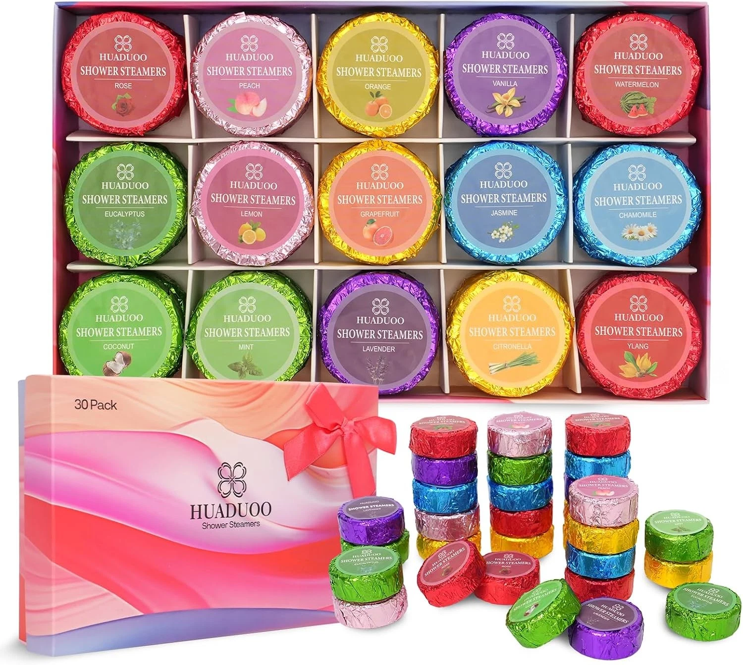 Shower Steamers 30 Pack Aromatherapy Gift for Women Men Stress Relief