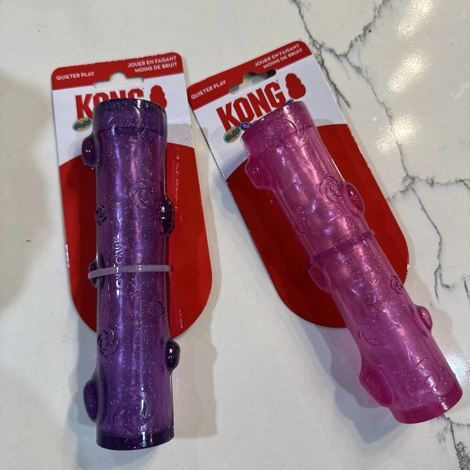 4 PCS ASSORTED COLOR KONG Squeezz Stick Squeaky Fetch Chew Toy for Dogs ~Medium - Image 4 of 4