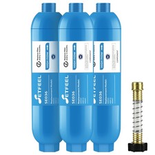 RV Inline Hose Water Filter 3-Pack, NSF Certified with Flexible Hose Protectors