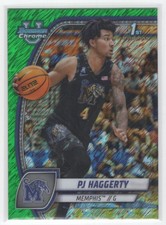 #59 2024-25 Bowman University Chrome GREEN SHIMMER PJ Haggerty Memphis Tigers