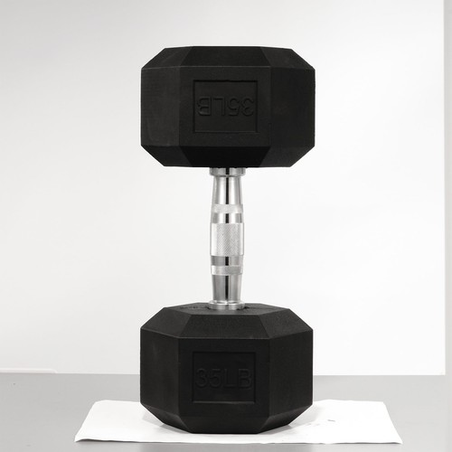 Hex Dumbbells Rubber Coated Hand Weights Home Gym Strength Training Fitness New - Picture 14 of 37