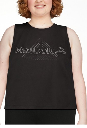 Neu mit Etikett Reebok Sprinter entspanntes bauchfreies Tanktop. Athletisch. Schwarz. XXXL - Bild 1 von 9