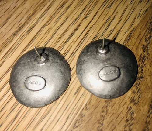 Rare Vintage Chico’s Necklace & Earrings Set - 1990’s, Enamel Medallion Bib - Picture 11 of 13
