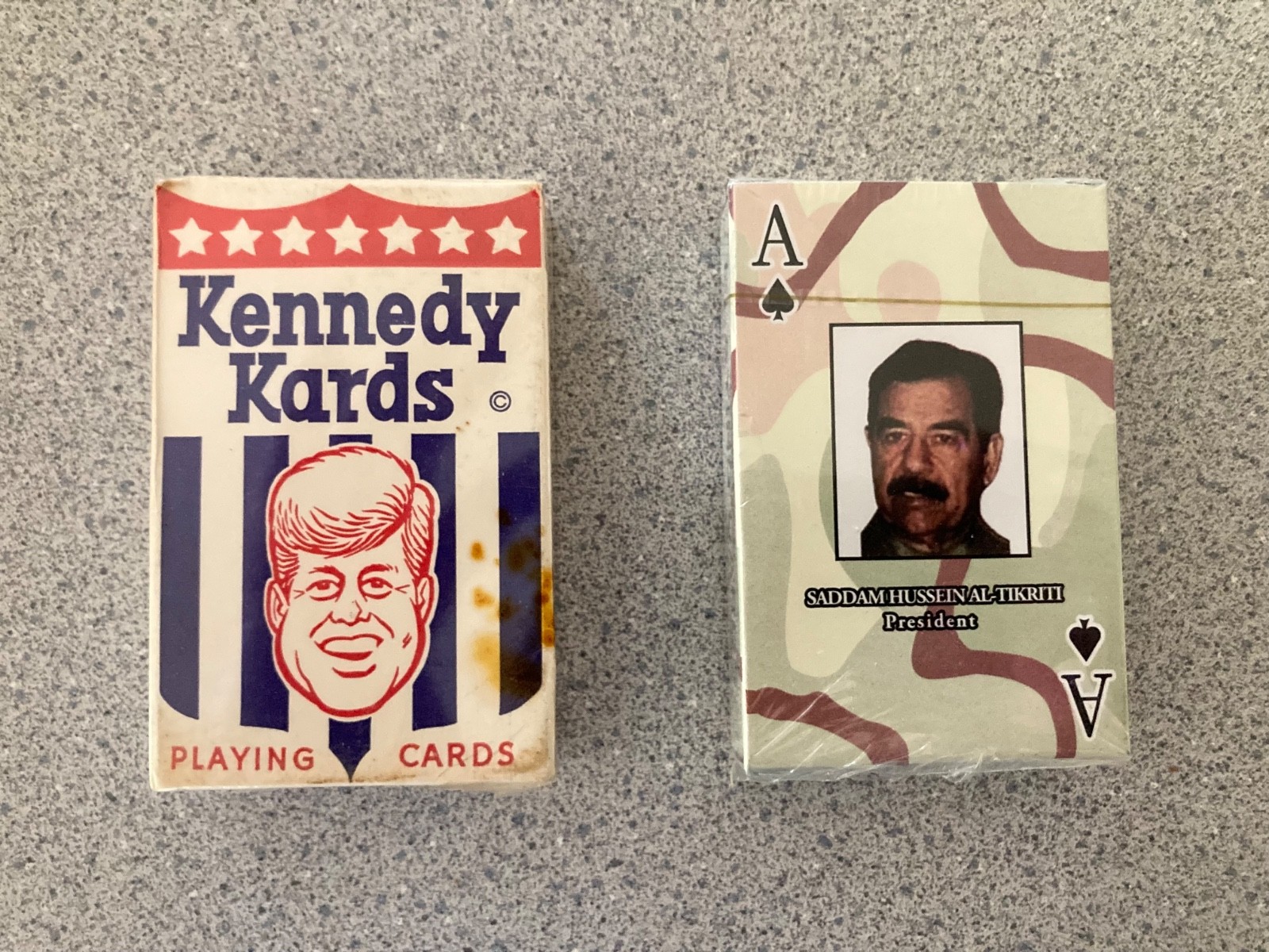 1963 Vintage Kennedy Kards Political Memorabilia Playing Cards + Saddam Hussein