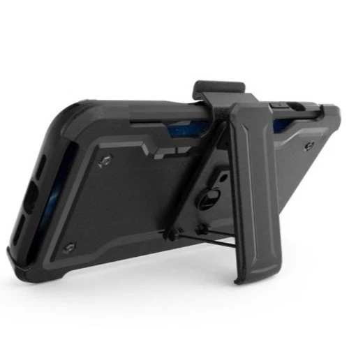 Funda resistente de doble capa con billetera para tarjetas y funda con clip para cinturón para Samsung Galaxy Foto 3 de 4