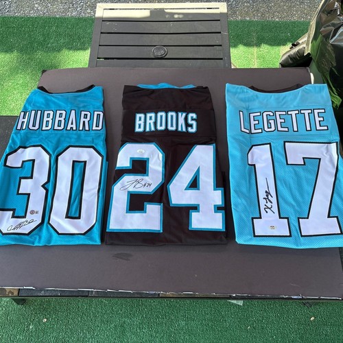 Chuba Hubbard-Jonathon Brooks-Xavier Legette Signed XL Jersey-BAS/JSA Witnessed - Picture 13 of 13