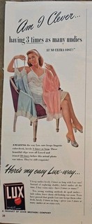 1947 Lux soap detergent Womens Slips 3 Times Undies vintage ad