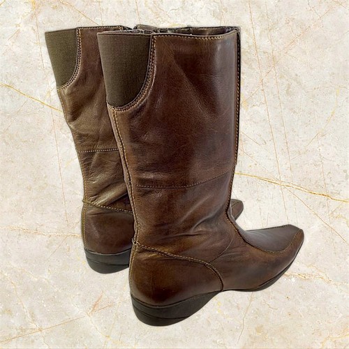 Kenneth Cole Reaction Search Light Mid-Calf Brown Leather Boots | Women Size 10M - Picture 9 of 15