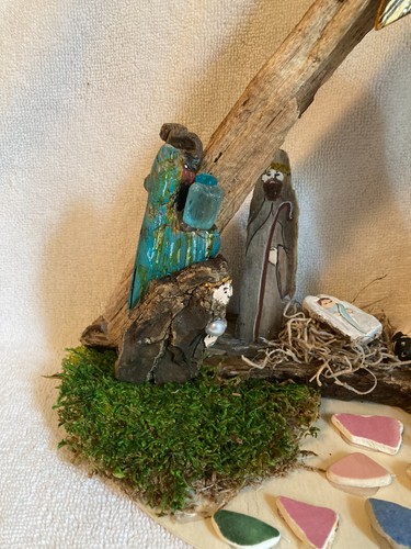 PRESEPE IN LEGNO ALLA DERIVA FATTO A MANO, UNICO, PEZZO UNICO, RUSTICO, ARTE UNICA NEL SUO GENERE, - Foto 3 di 7