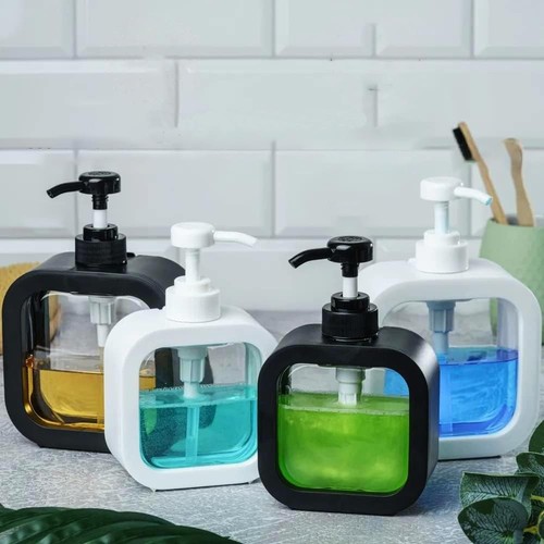 Hand Soap Dispenser for Bathroom, Modern Dish Black 500ml - Picture 7 of 7