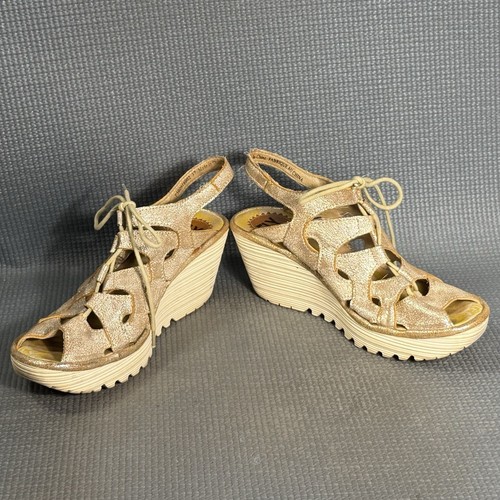 Fly London Women’s Yexa 916 Wedge Sandals Size 6.5 US 37 EU - Imagen 4 de 9