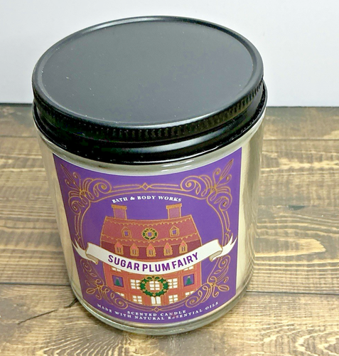 Vela perfumada Bath Body Works azúcar ciruela hada natural Ess. Aceites 7 oz Single Wi - Imagen 3 de 9