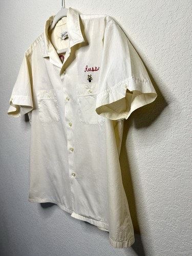 Rare 1950s Vintage Chainstitch Pima Cotton Bowling Shirt Texas Oil USA Old Logo - Picture 7 of 22