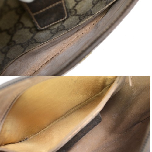GUCCI Logo Sherry GG Pattern Shoulder Bag PVC Leather Brown GHW Italy 69YF403 - Picture 16 of 19