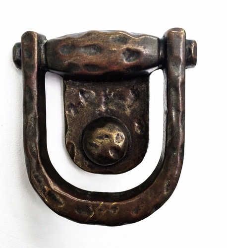 1 3/4"centers Arts & Crafts Antique Hardware Brass Drawer Pull Stirrup Handle - Picture 1 of 7