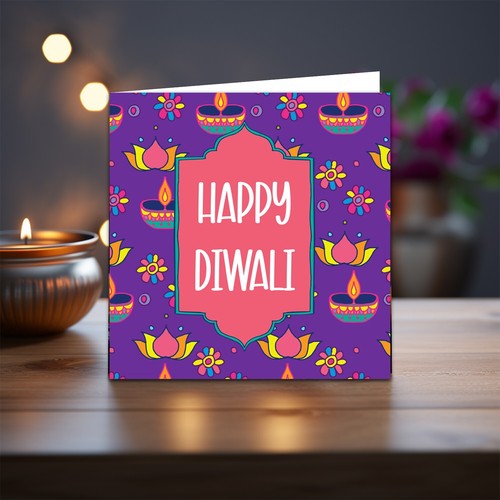 Premium Diwali Cards Multipack of 8/16 with Envelopes - Happy Diwali Cards - Picture 6 of 8