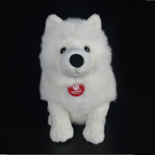 Dog Samoyed Plush Doll Stuffed Super Soft Simulation Animal Sitting Height 11'' - Picture 2 of 6