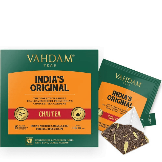 VAHDAM India's Original Masala Chai Tea Bags 15 Count 100 Natural Exp