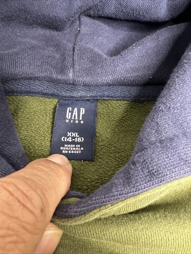 Gap Kids Green Hoodie Sweatshirt Size XXL Embroidered Logo - Picture 7 of 8