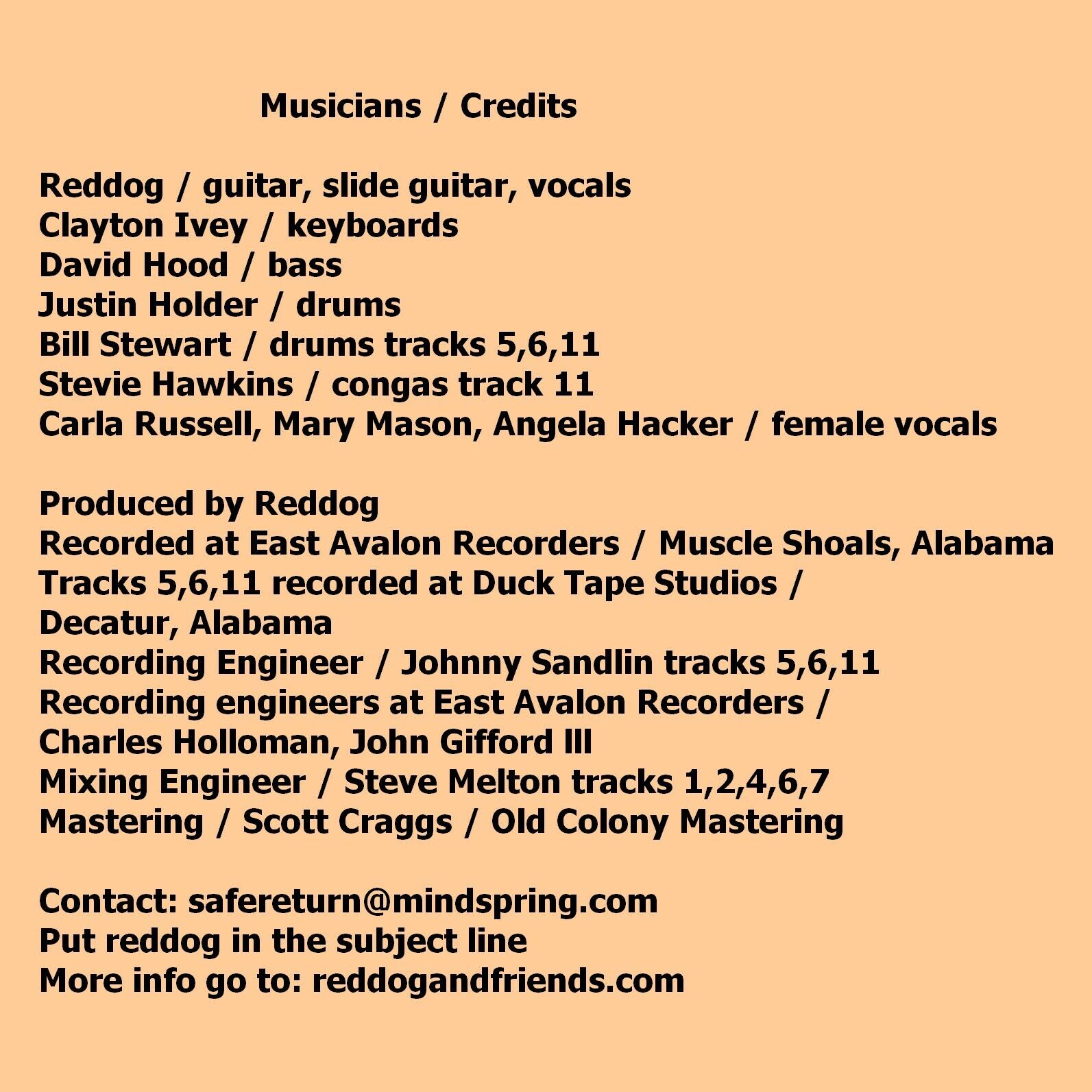 Reddog and Friends / Booze, Blues and Southern Grooves / International Orders - Picture 2 of 4