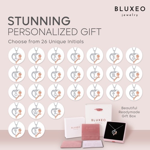 Heart Initial Sterling Silver Necklace For Women, Gift For Daughter Birthday - Bild 5 von 43