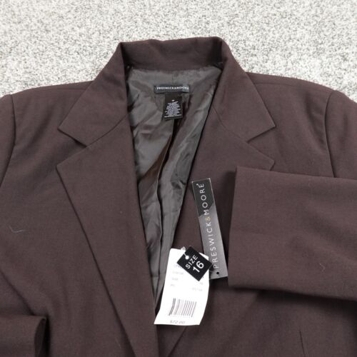 NEW Preswick Moore Jacket Womens 16 Brown Button Blazer Sports Coat Suit Top NWT
