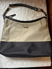 Kate Spade New York Hobo Shoulder Bag Nylon Colorblock Black/khaki