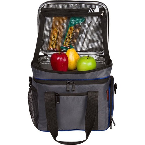 Insulated Grey/Blue Lunch Cooler Bag - Picture 2 of 3