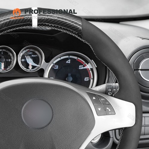 Funda de volante de fibra de carbono PU de gamuza personalizada para Alfa Romeo Giulietta MiTo - Imagen 9 de 10