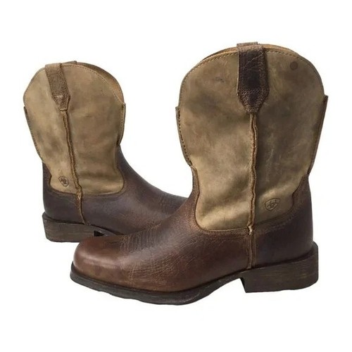 ARIAT Rambler braun Leder eckige Zehenpartie Western Arbeitsstiefel Größe 10,5 D 10 1/2 D