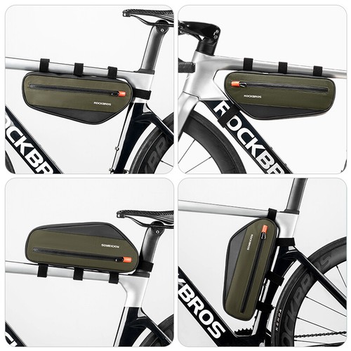 ROCKBROS Bolsa Triángulo Bicicleta Marco Tubo Bolsa Reflectante 1.7L Impermeable - Imagen 9 de 10