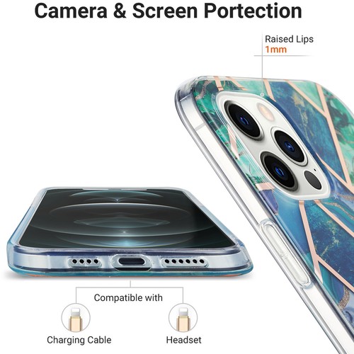 Funda blanda a prueba de golpes TPU mármol para iPhone 16 15 14 13 12 11 Pro Max 8 XR - Imagen 2 de 41