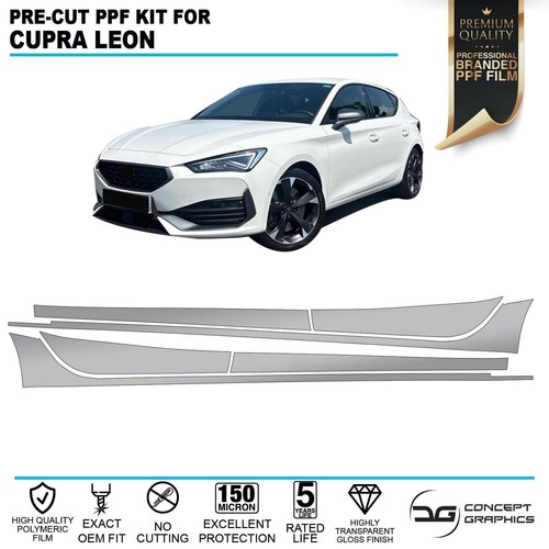 Lower Doors & Sill Stone Chip Guard PPF Kit Paint Protection Film For Cupra Leon - Picture 1 of 4