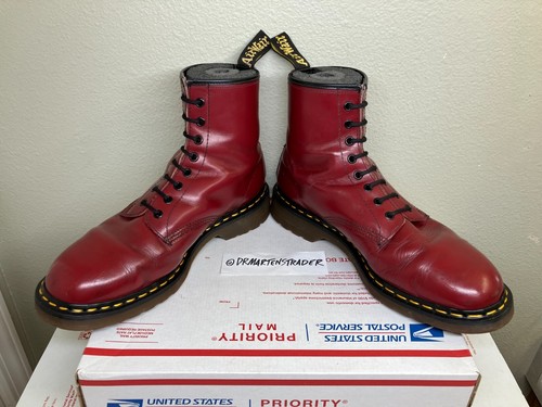 80's Vintage ENGLAND boots US 11.5 cherry red Dr. Martens 1460 oxblood Oi quilon - Picture 3 of 15