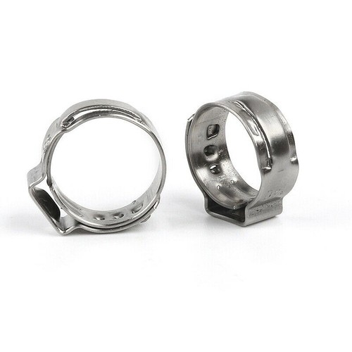 100pcs Assorted Hose Clamps Stainless Steel Ear Cinch Rings Crimp Pinch Kit - Picture 5 of 10