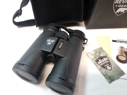 Revival Gear 10x42 Binoculars Field 5.6 Field Glasses W/ Strap & Carry Case Bag - Picture 2 of 16