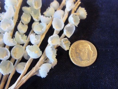 Lily of the Valley Light Pale Blue Vintage Millinery Flower 2 Bunch Lot MJ - Picture 4 of 4