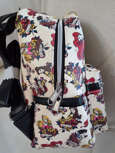 Disney Princess Mini Backpack Snow White Aurora Belle Ariel Tattoo Loungefly NEW - Picture 3 of 4