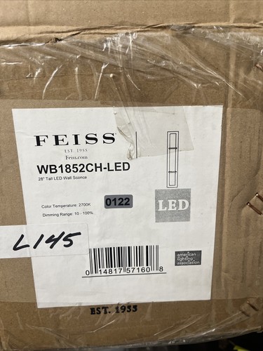 Feiss 1 - Light Wall Sconce WB1852CH-LED - Picture 3 of 6