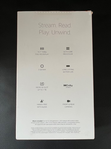 Amazon Fire HD 10 tablet (Newest Gen) Built for Relaxation, 10.1" Black BNIB - Picture 2 of 2