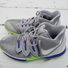 NIKE Kid's Kyrie 5 Wolf Grey Lime Athletic Basketball Shoes Size 5Y