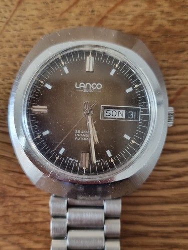 Lanco Vintage Herrenuhr 25 Jewels incabloc automatic in Silber