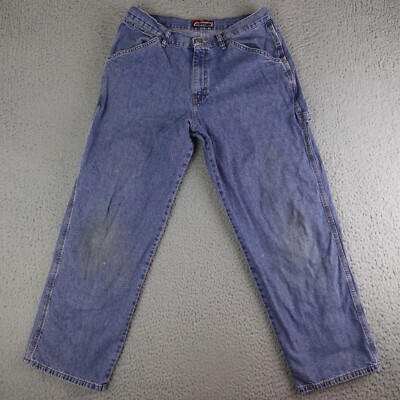 Vintage Brittania Jeans Mens 32x30 Blue Denim Carpenter Loose Baggy Light Y2K