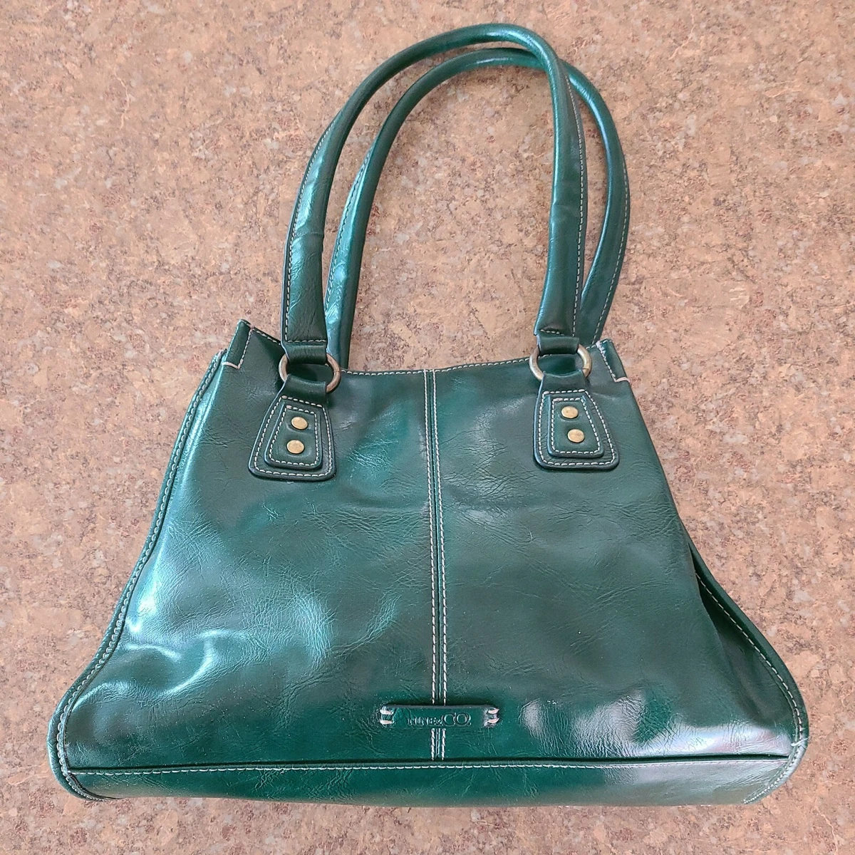 Nine West NINE CO Purse Green Patent Leather Double Straps